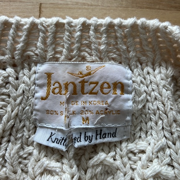 Vintage Jantzen Silk Blend Knitted By Hand Textured Sweater, M - Picture 7 of 8